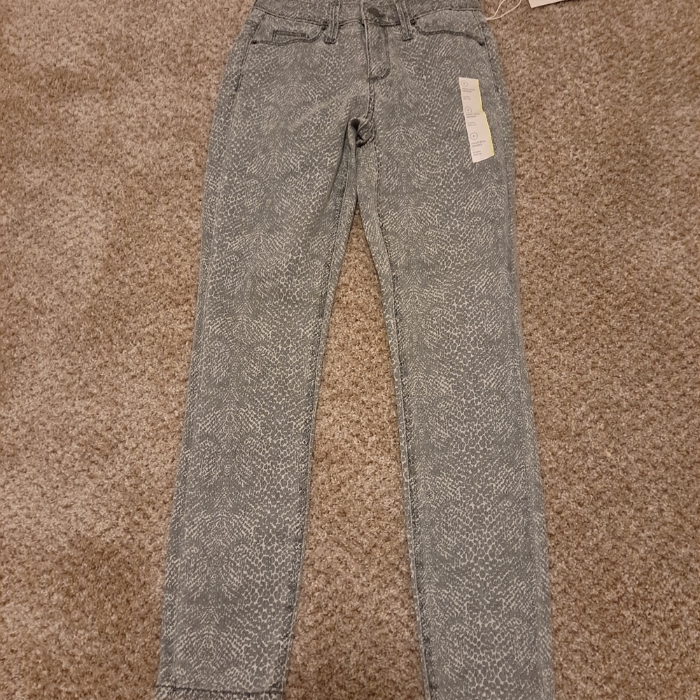 Snake skin print jeans